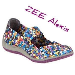 [ZEE Alexis] Multi-colored Mosaic Woven Mary Janes